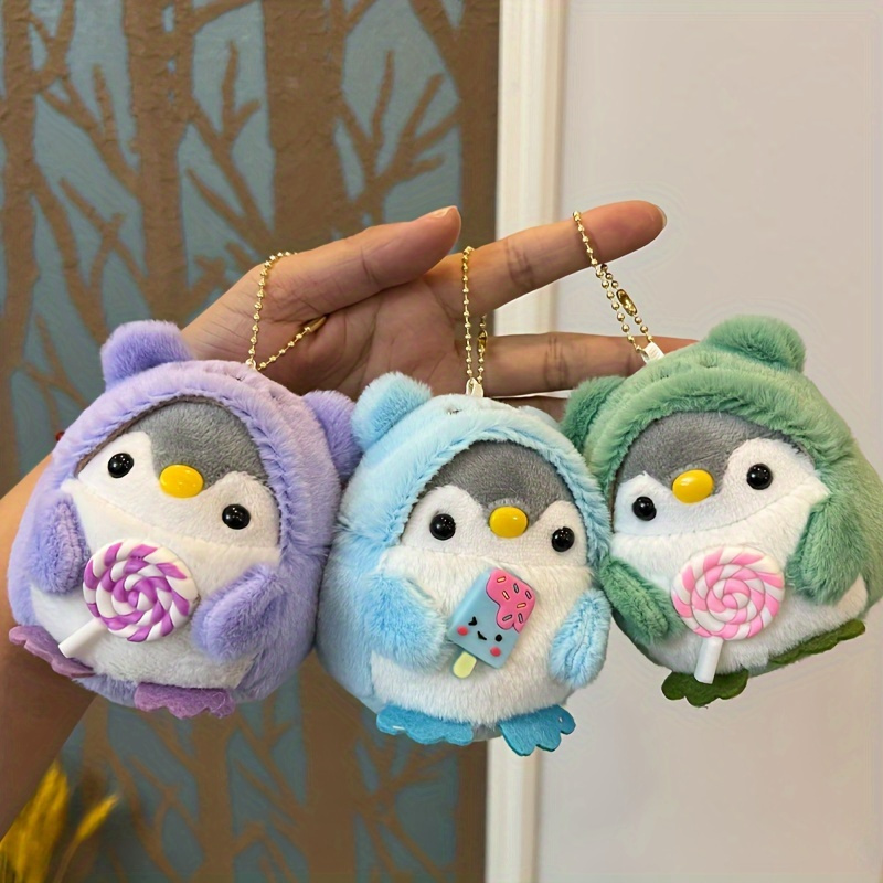 Temu 1pc, Penguin Plush Toy Doll Bag Pendant Small Keychain Christmas Party Gift Thanksgiving Gift Key Chain Halloween Decor Doll Creative Keychain