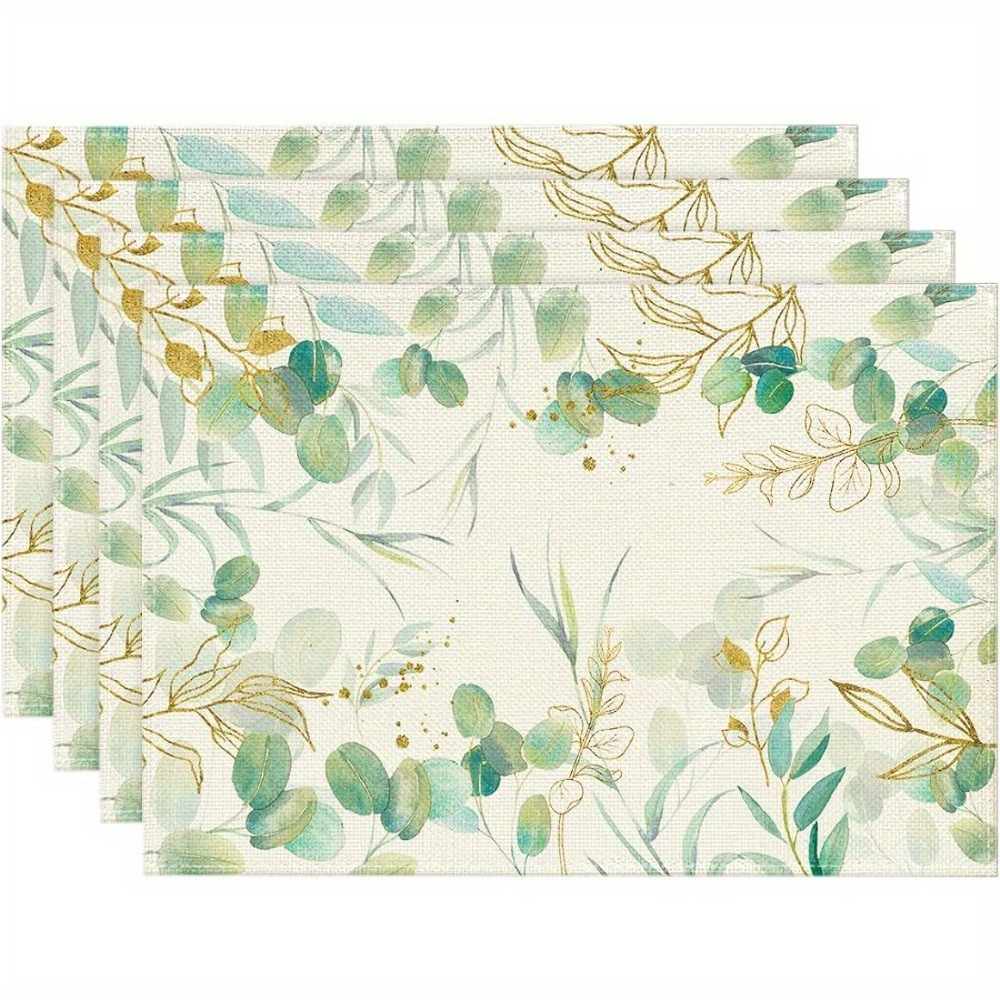 Eucalyptus Summer Placemats For Dining Table Spring Seasonal Temu Canada