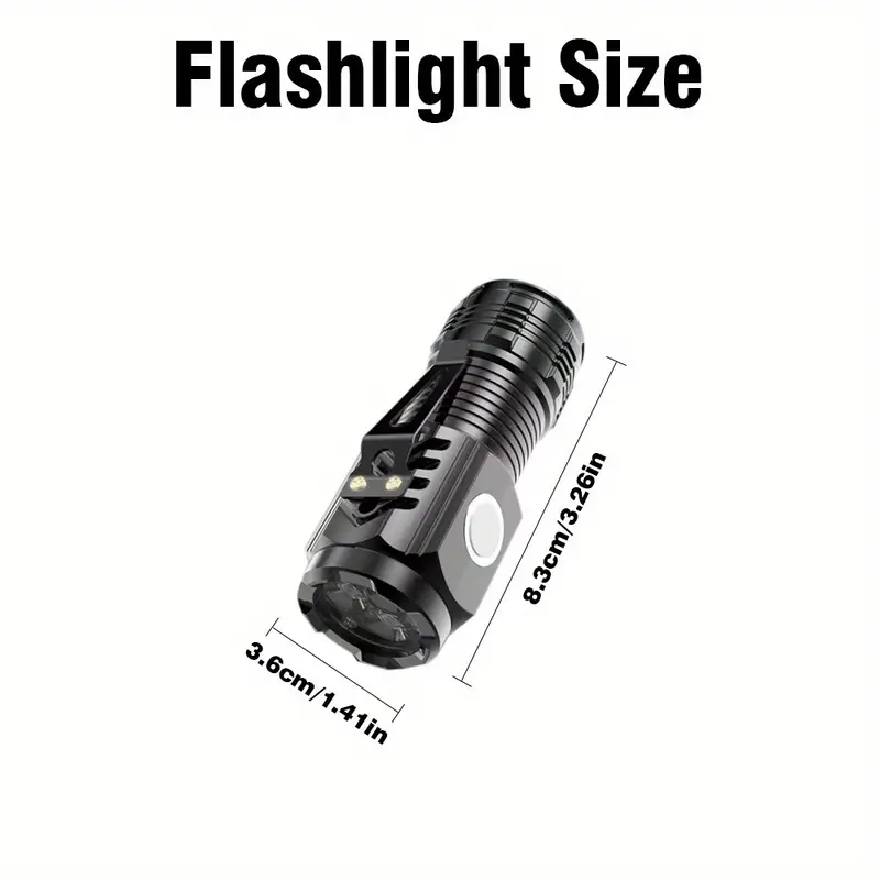 1pc Rechargeable LED Flashlights, Small Pocket Torch, Waterproof Adjustable Brightness Mini Flash Light For Outdoor, Camping, Fishing, Emergency Lantern details 4