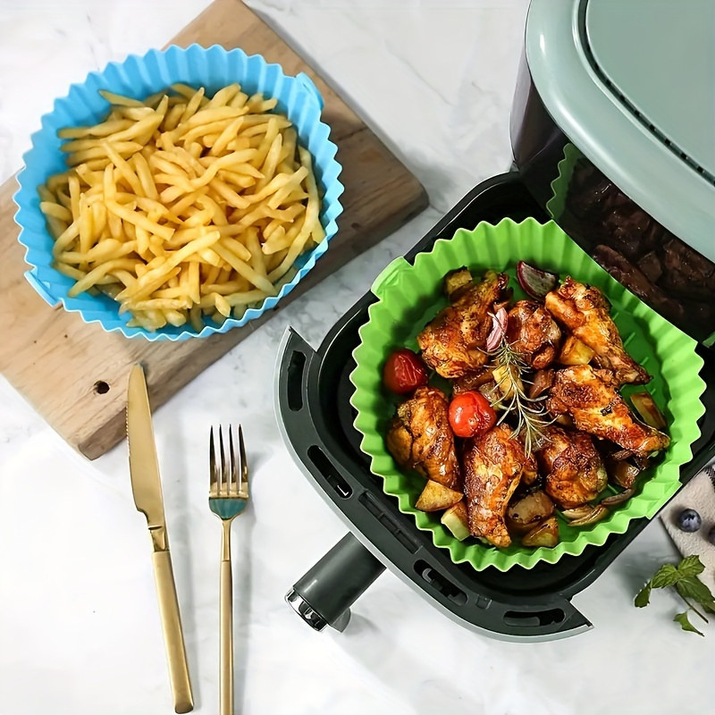 Square Silicone Air Fryer Liners 4 7 Qt Reusable Air Fryer - Temu
