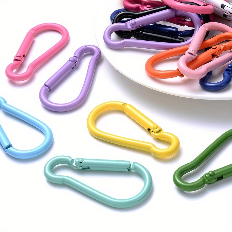 10Pcs Carabiner Clip Spring Snap Hook Stainless Steel Safety Buckle Lock  for Hiking 12mm / 0.47in