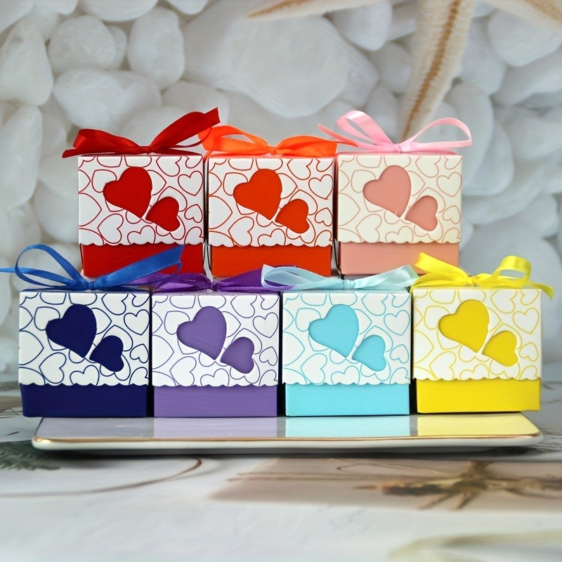 

20pcs Chic Love Heart Pattern Paper Boxes, Packaging Box, Candy Box, Chocolate Packaging Box, Party Favors, Birthday Decor, Wedding Decoration, Party Supplies Suitable For Valentine's Day