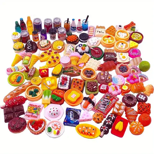 1/6 Scale Miniature Dollhouse Bread Cake Milk Simulation Mini Foods for  Barbies Doll Kitchen Pretend Play Baking Toys