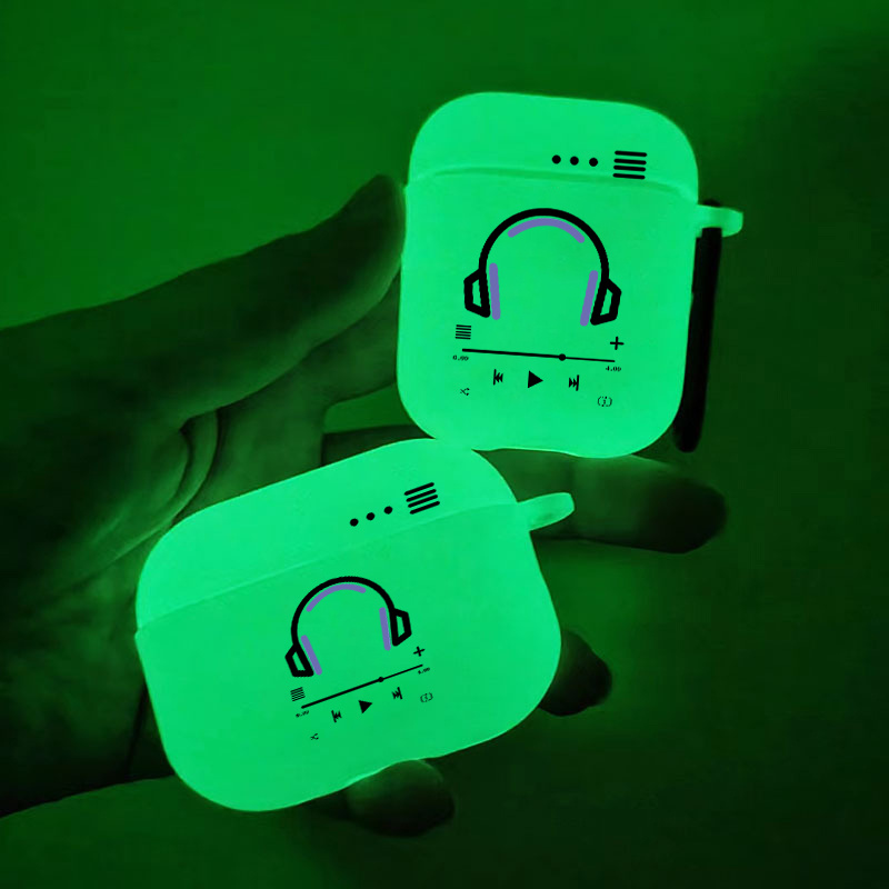 

Music Pattern Luminous Silicone Protective Headphone Case For Airpods1/2, Airpods 3, Airpods Pro, Airpods Pro (2nd Generation)