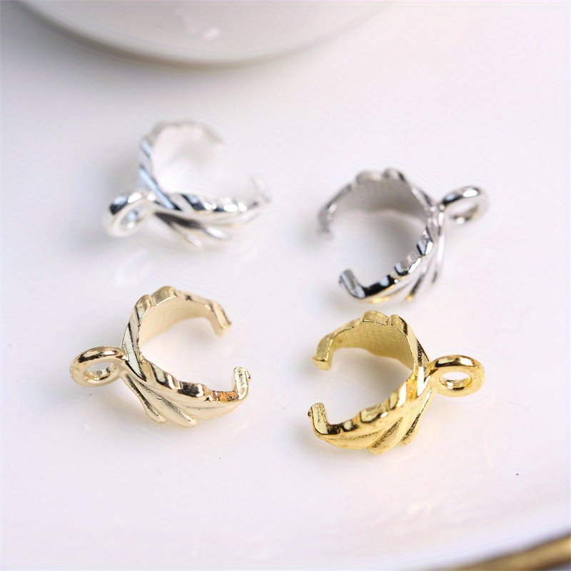 

50pcs Alloy Leaf Melon Seed Buckle Necklace Hairpin Dangling Pendants Clips Material Jewelry Accessories Diy Jewelry Making