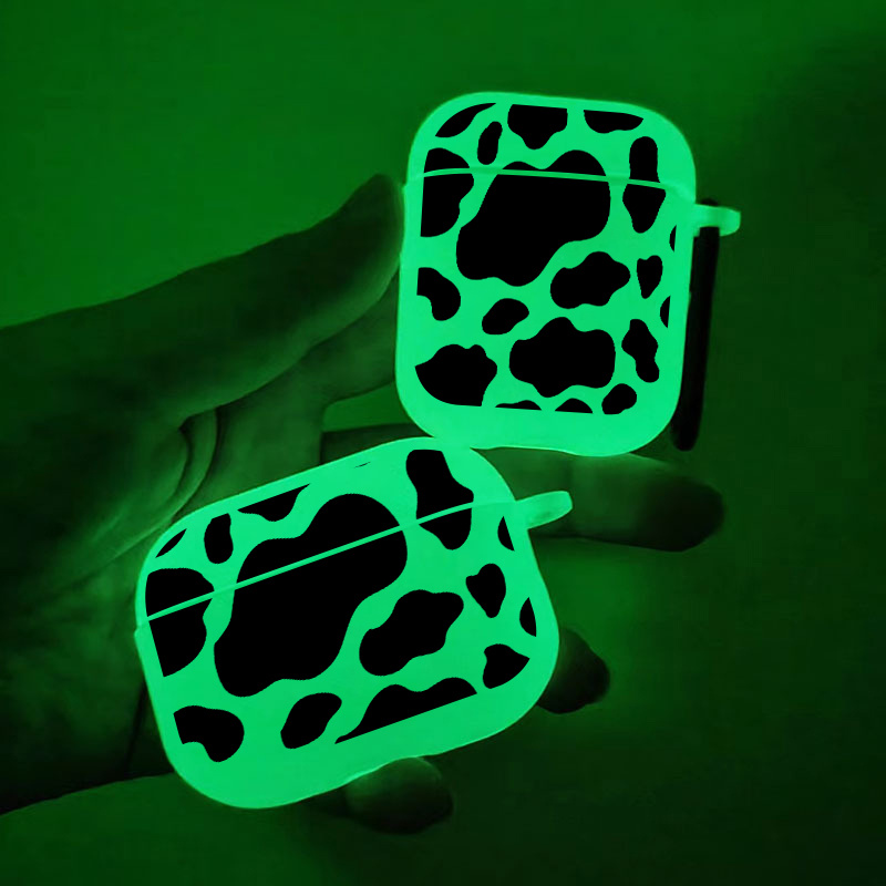 

Brighten Up For Airpods: Black Irregular Stone Pattern Luminous Silicone Protective Earphone Case For Airpods 1/2/3/pro