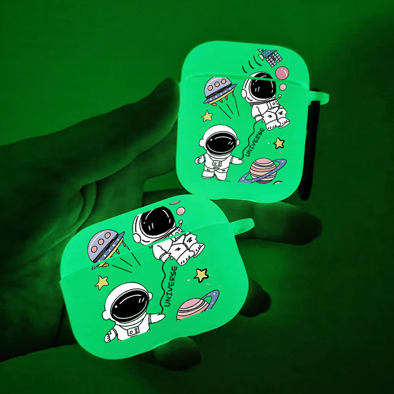 

Brighten Up For Airpods: Anime Astronaut Pattern Luminous Silicone Protective Earphone Case For Airpods 1/2/3/pro