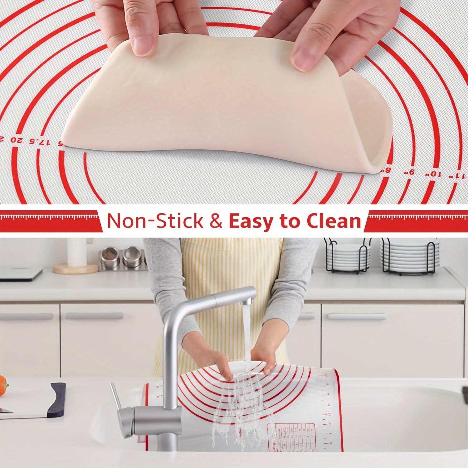 Silicone Pastry Mat Non slip Baking Mat With Measurements - Temu