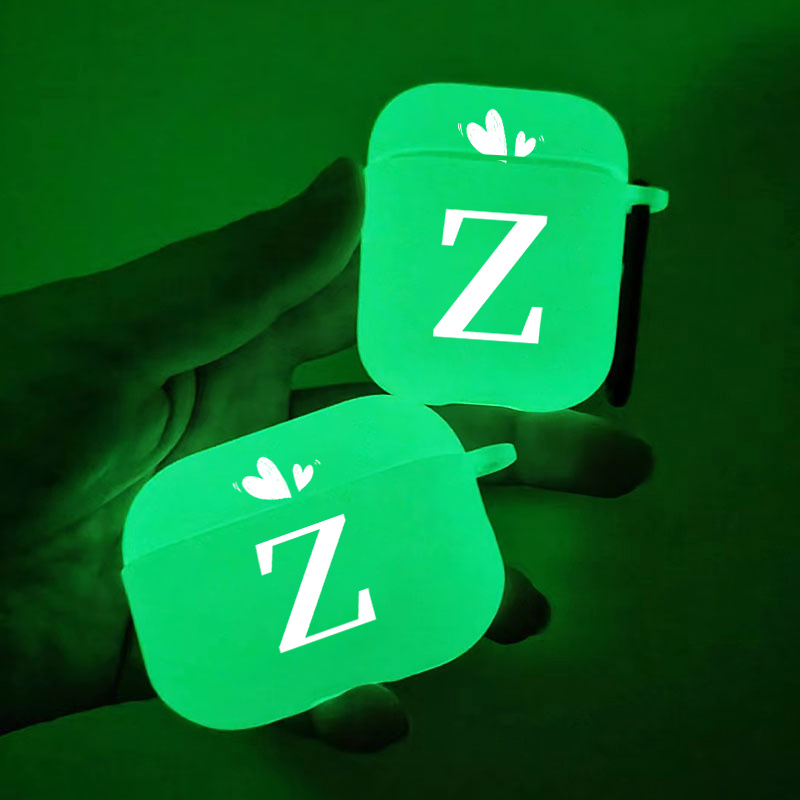 

Brighten Up For Airpods: Letter Z & Heart Pattern Luminous Silicone Protective Earphone Case For Airpods 1/2/3/pro/pro (2nd Generation)
