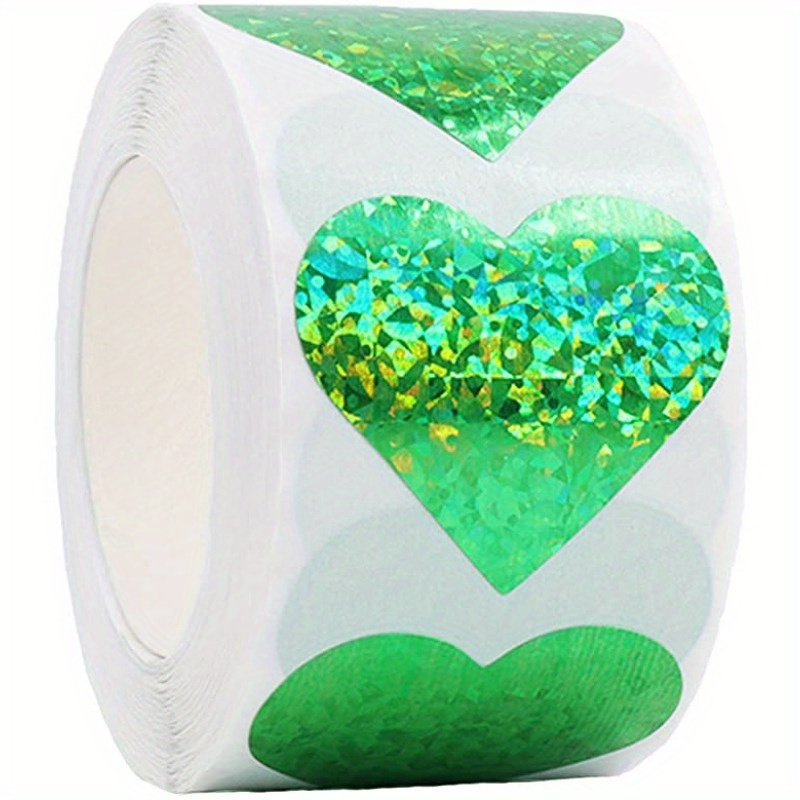 Royal Green Heart Gold Sticker Glitter Envelopes Seal - Decorative Labels  for Stationery and Arts - 400 Pack