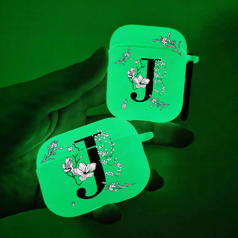

Brighten Up For Airpods: J Pattern Luminous Silicone Protective Earphone Case For Airpods 1/2/3/pro/pro (2nd Generation)