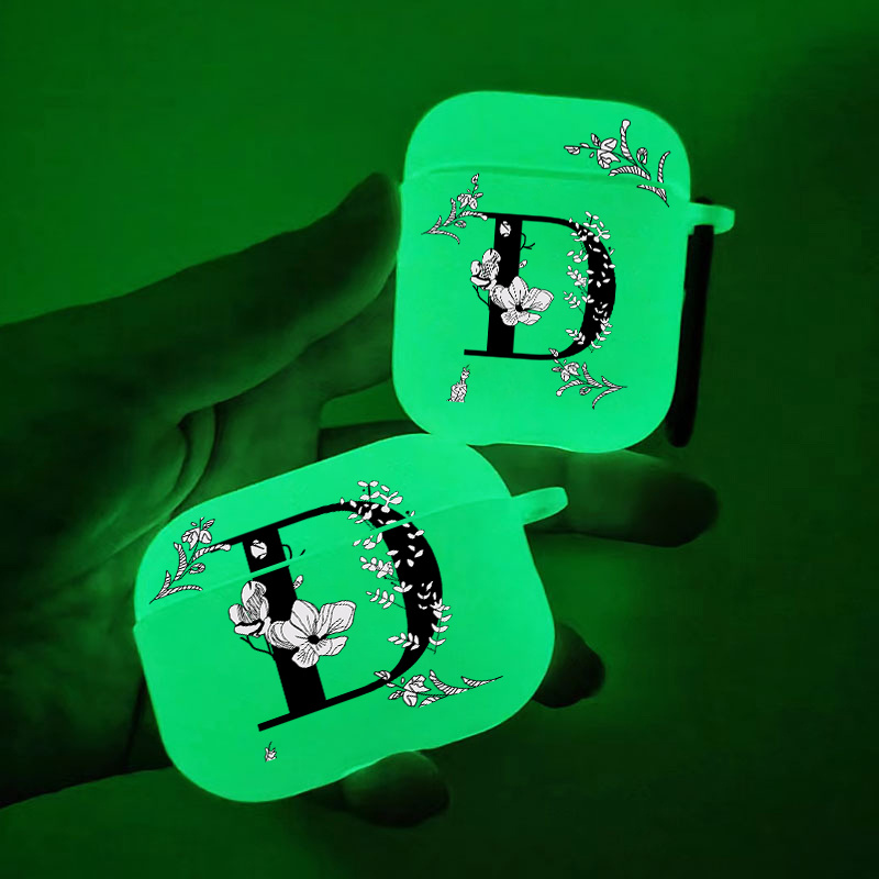 

Brighten Up For Airpods: D Pattern Luminous Silicone Protective Earphone Case For Airpods 1/2/3/pro/pro (2nd Generation)