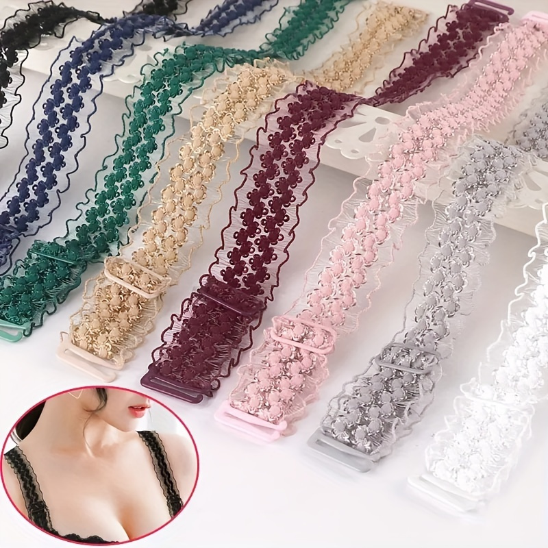 2Pcs Bra Straps - Fancy Pearl Replacement Adjustable Accessories For Women,  Comfortable Non-Slip For Bra Tops Dress