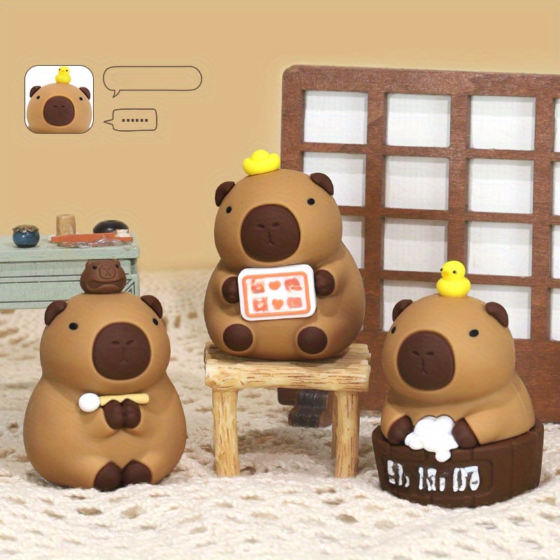 Kleine Capybara-Figur, Cartoon Sitzende/stehende Capybara-Spielzeug -  Perfektes Geschenk Für Kinder!