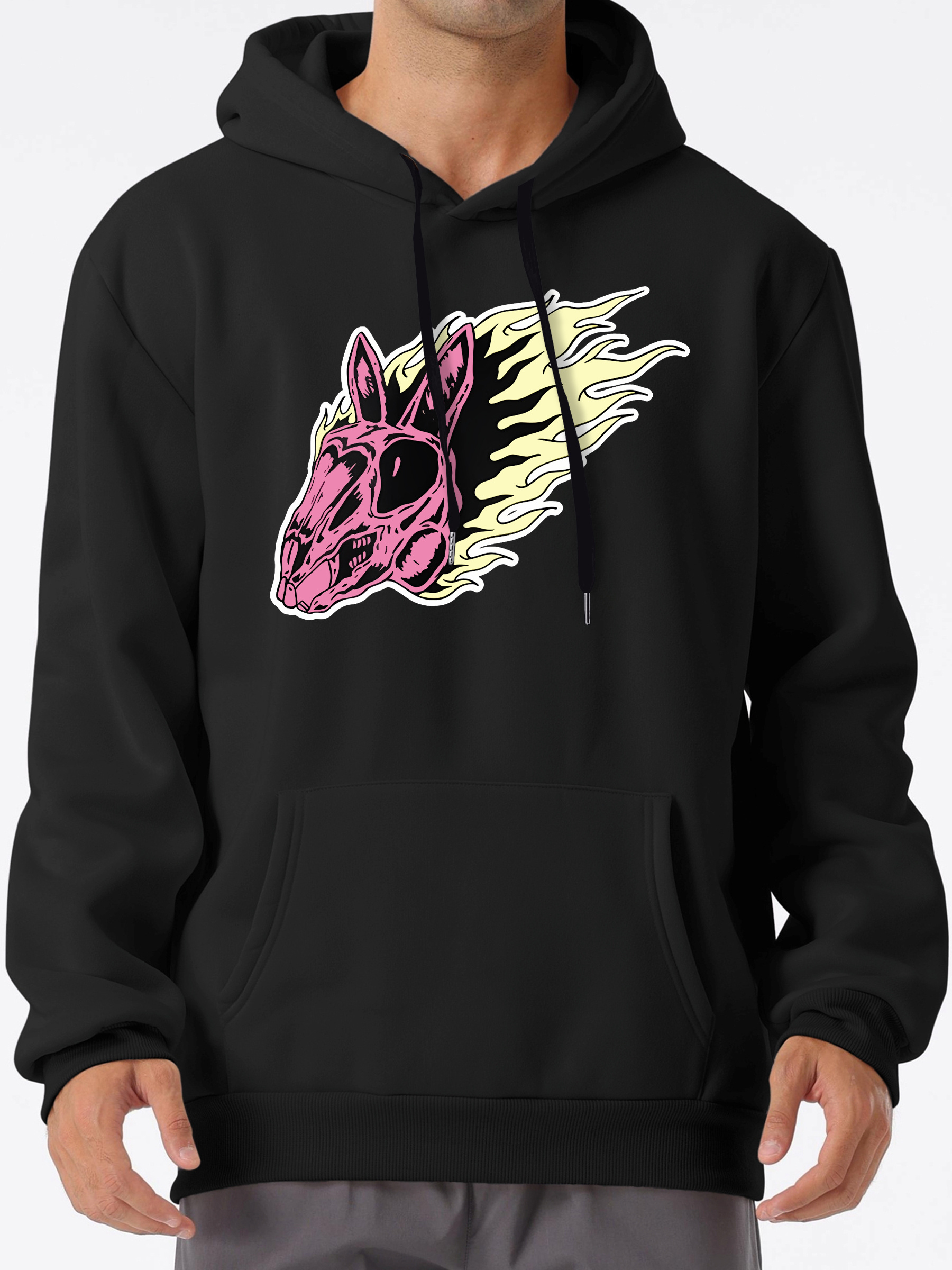 Rabbit Head Pattern Print Hooded Sweatshirt Personalized Temu Canada