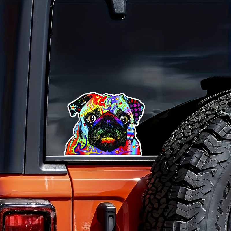 Various Sizes Funny Self adhesive Decal Sad Hungry Pug Car - Temu