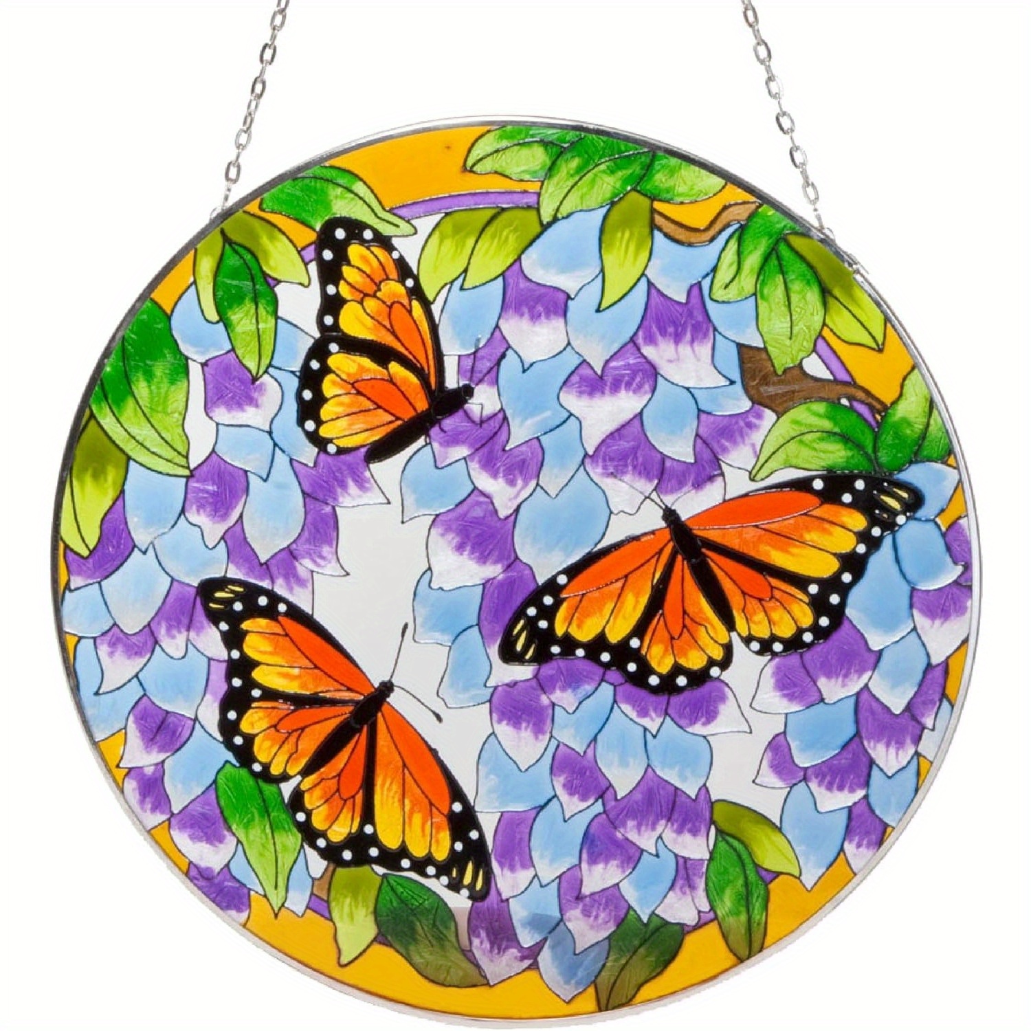 Artistic Butterfly Suncatcher Stained Glass Window Hanging - Temu