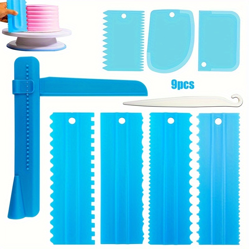 

4/9pcs, Cake Scrapers, Plastic Cake Smoothers, Cake Decorating Tools, Baking Tools, Kitchen Gadgets, Kitchen Accessories, Home Kitchen Items