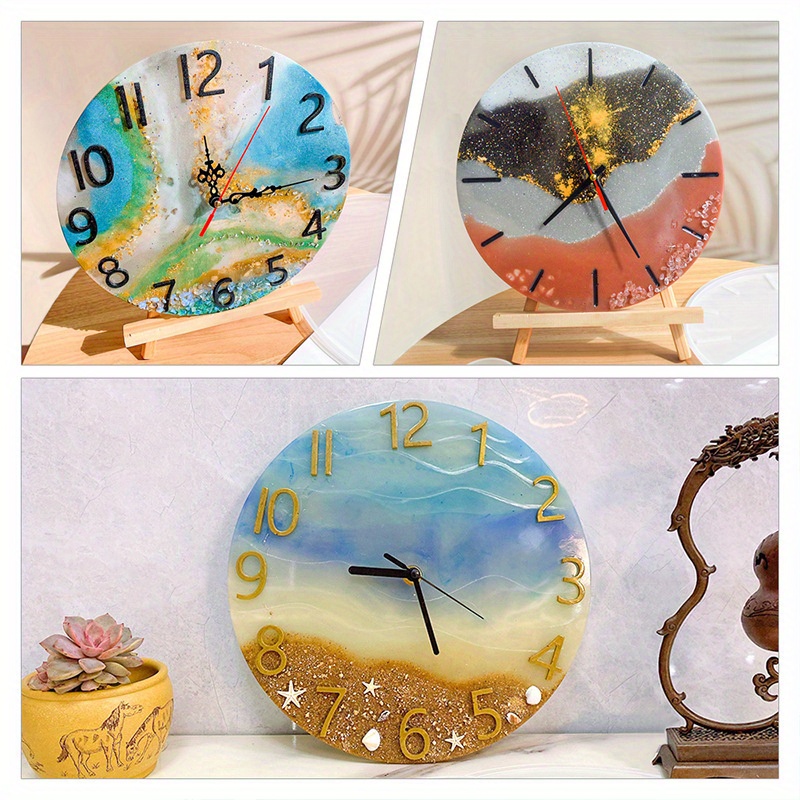 LICHENGTAI Diy Island Epoxy Silicone Wall Clock Crystal Gel