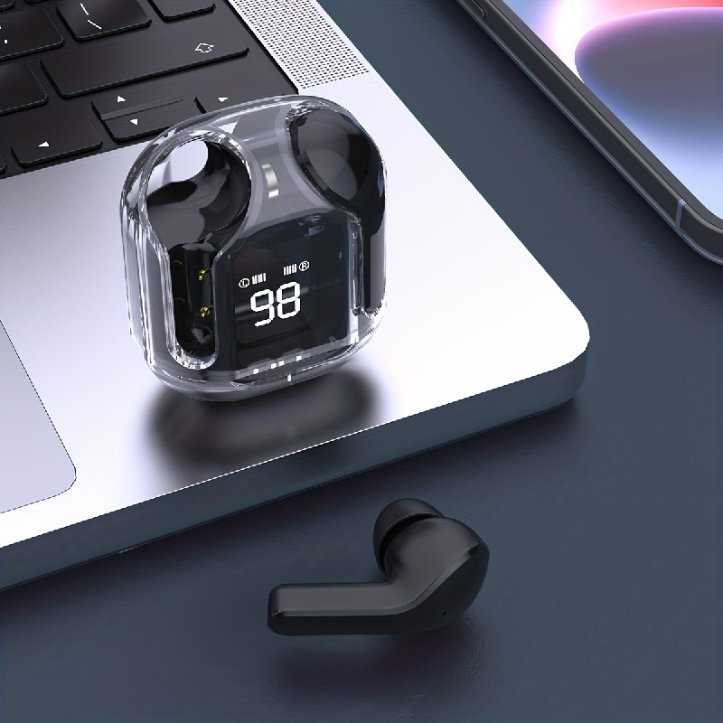 Transparent TWS, Capless Design, 5.3 Colorful True Wireless Stereo Earbuds, Silicone In-Ear, Touch Button, Digital Display Of Battery Capacity, Low L_voghion.com