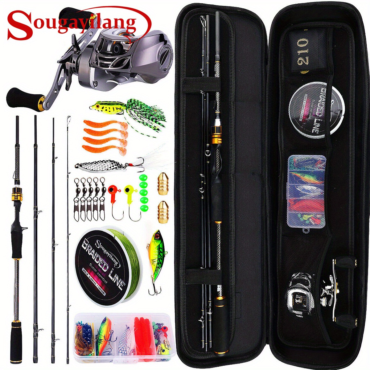 1pc Fishing Gear Large Set, Box Bag, 24T Carbon Fiber 4-section Fishing  Rod, 11+1BB Smooth Water Drop Wheel, PE100m Fishing Line, Bait And  Accessories