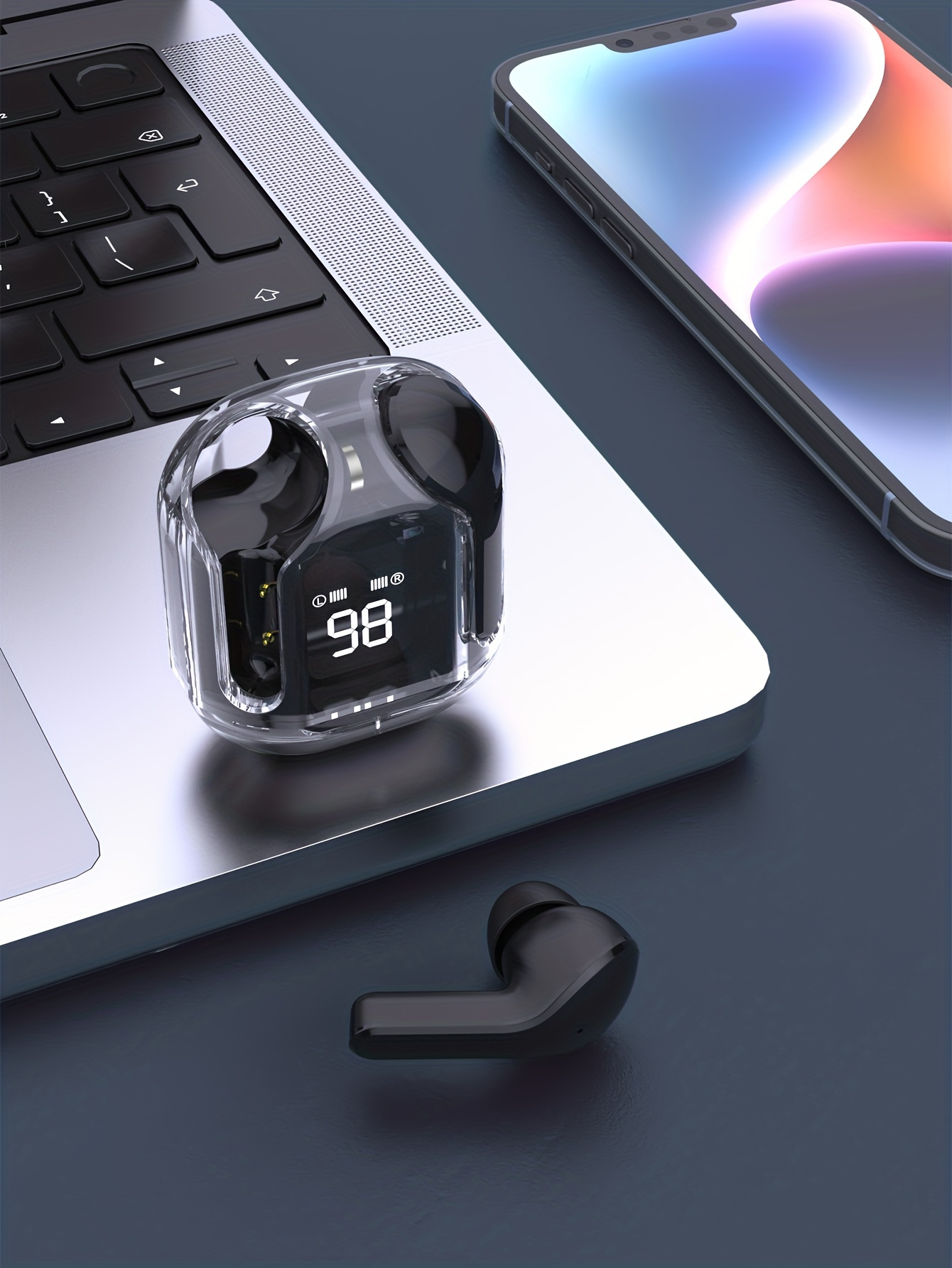 Transparent TWS, Capless Design, 5.3 Colorful True Wireless Stereo Earbuds, Silicone In-Ear, Touch Button, Digital Display Of Battery Capacity, Low L_voghion.com