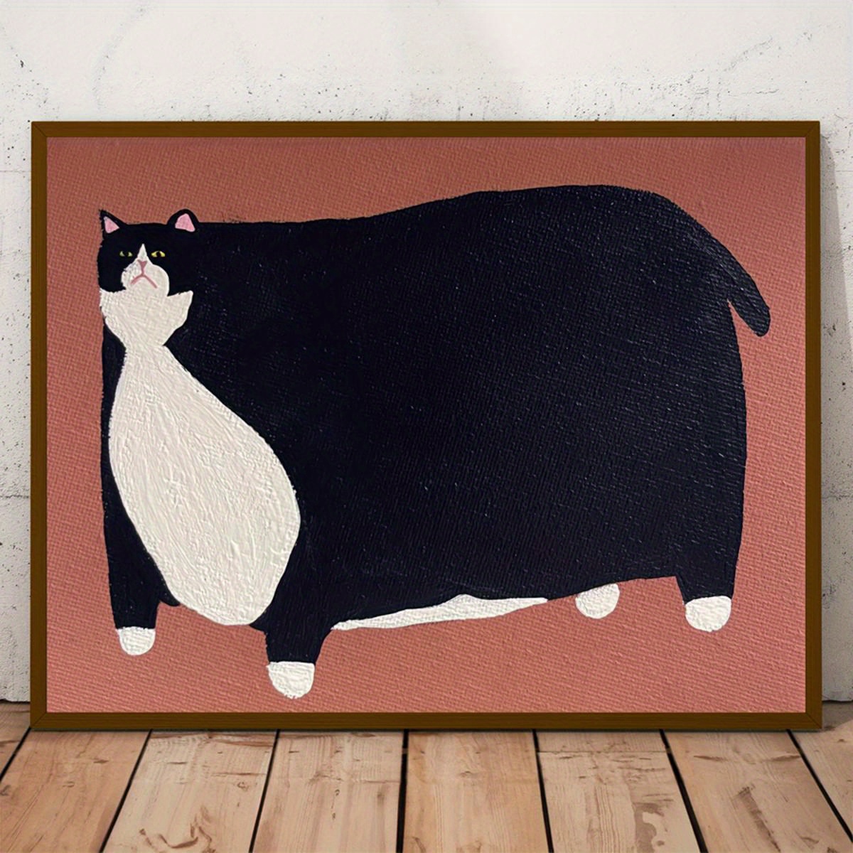 

1pc Unframed Canvas Poster, American Cat Poster, Funny Fat Cat Poster Wall Art For Living Room, Wall Decor For Bedroom, Home Decor Room Decor