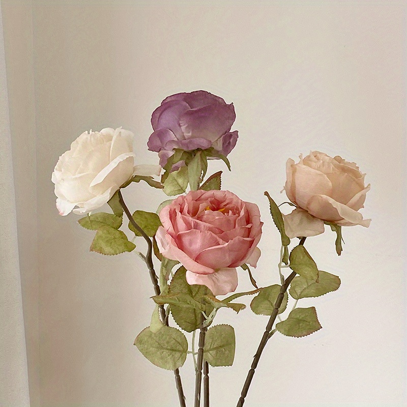 

5pcs Realistic Artificial Rose For Weddings, Birthdays, Long Stem Roses For Floral Arrangements And Home Decor - Perfect Gift For Valentine's Day, Mother's Day, And Birthdays