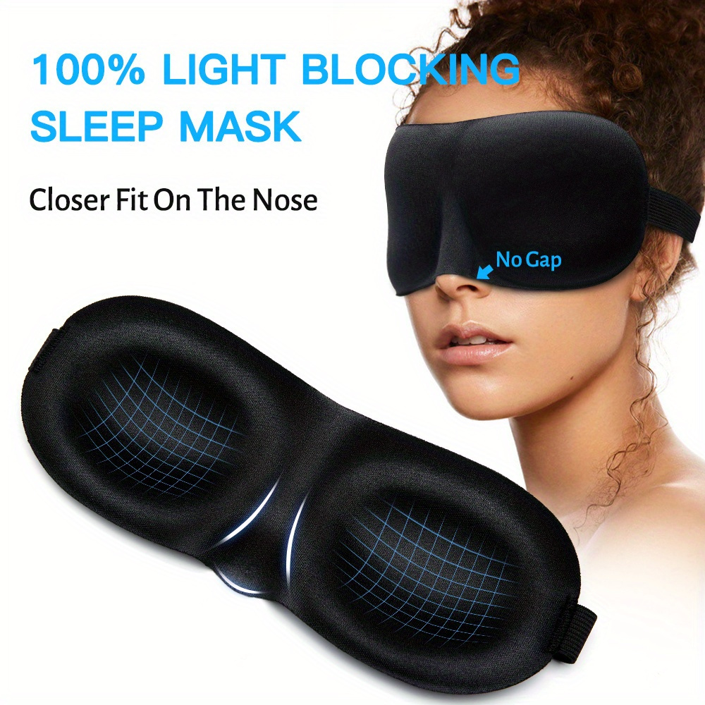Máscara de dormir 3D para dormir de lado, 100% bloqueo de luz, máscara de  ojos para dormir para mujeres y hombres, copa contorneada, cubierta de ojos