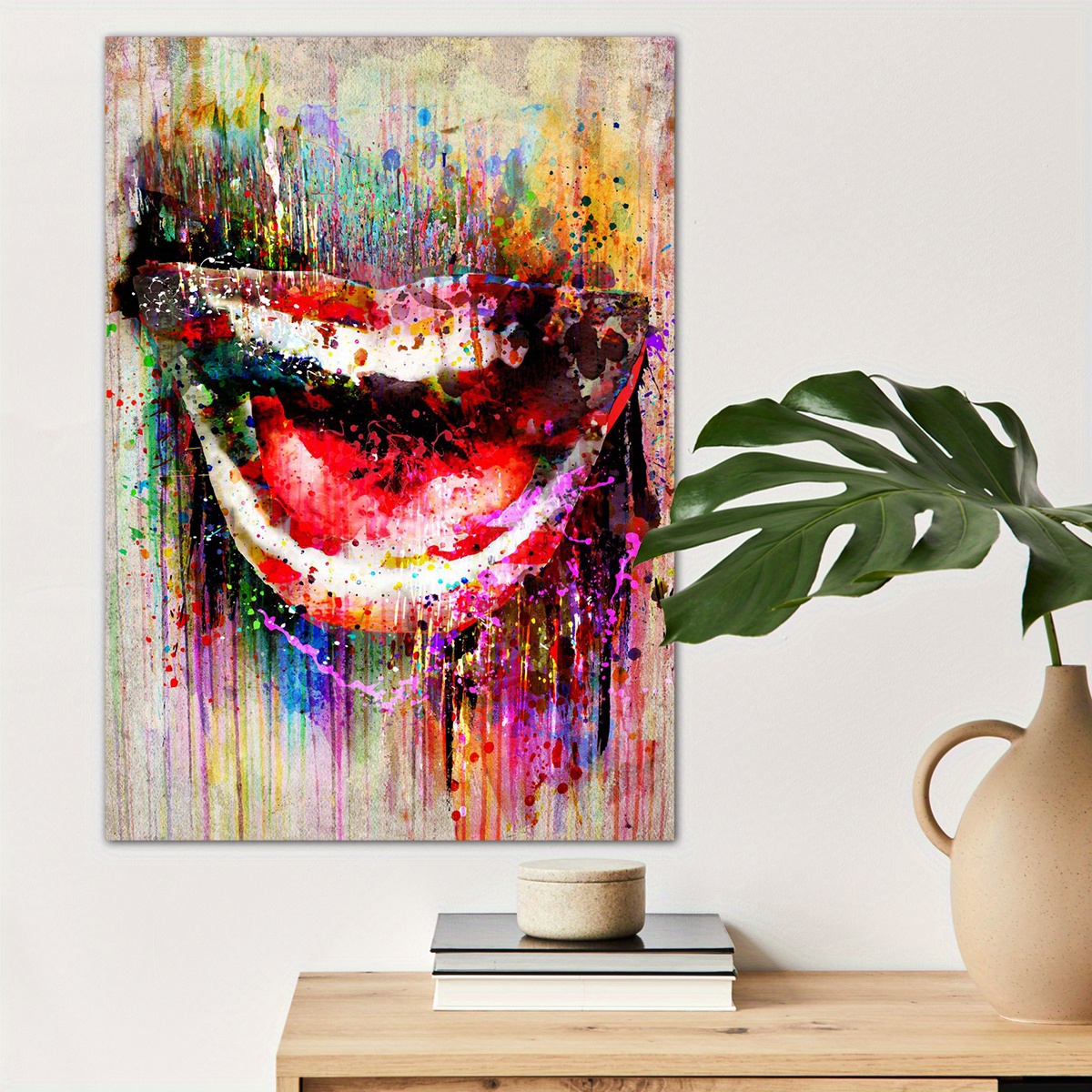 

1pc Smile Art Poster Canvas Wall Art For Home Decor, High Quality Poster Wall Decor Fashion Canvas Prints For Living Room Bedroom Kitchen Office Cafe Decor, Perfect Gift And Decoration