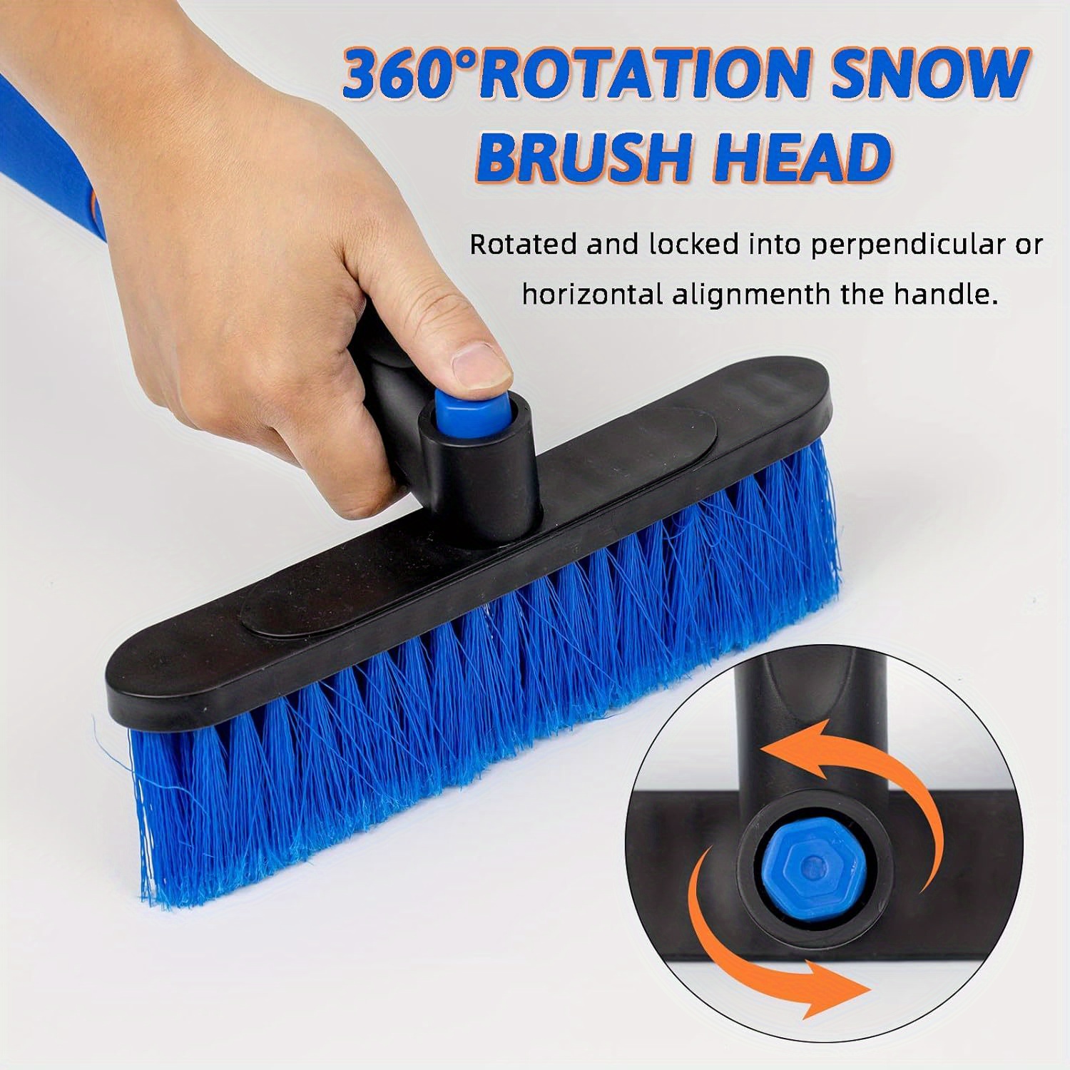 Ice Scraper Brush Car Windshield Blue Extendable Snow Brush - Temu