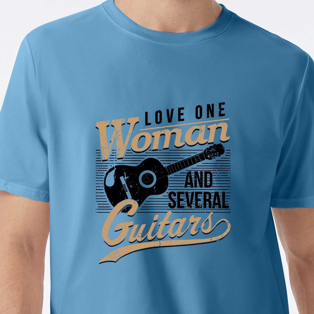 

Men's Guitar Graphic Short Sleeve T-shirt, Comfy Stretchy Trendy Tees For Summer, Casual Daily Style Fashion Clothing