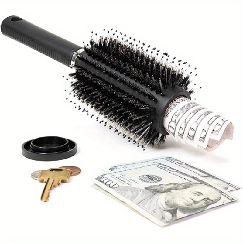 

Diversion Round Hair Brush With Secret Hidden Compartment, Safe Stash Box Container Hair Brush For Money, Jewelry, House Keys, Valuables, Suitable For Travel Or Home Use