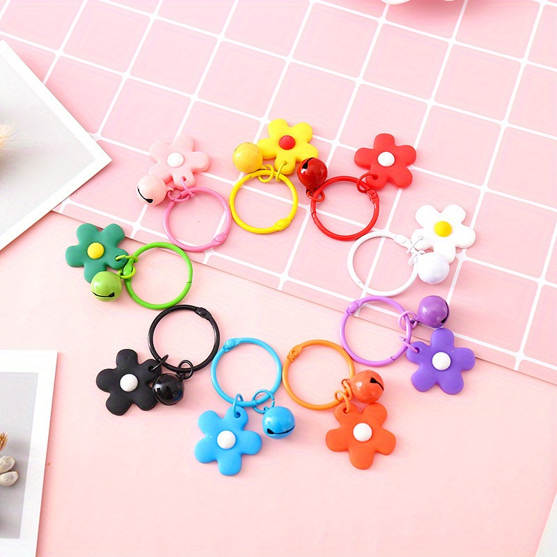 Kawaii Flower Quicksand Bottle Keychain Small Fresh Wishing Bottle Keyrings  for Girls Fashion Backpack Accessories DIY Gifts