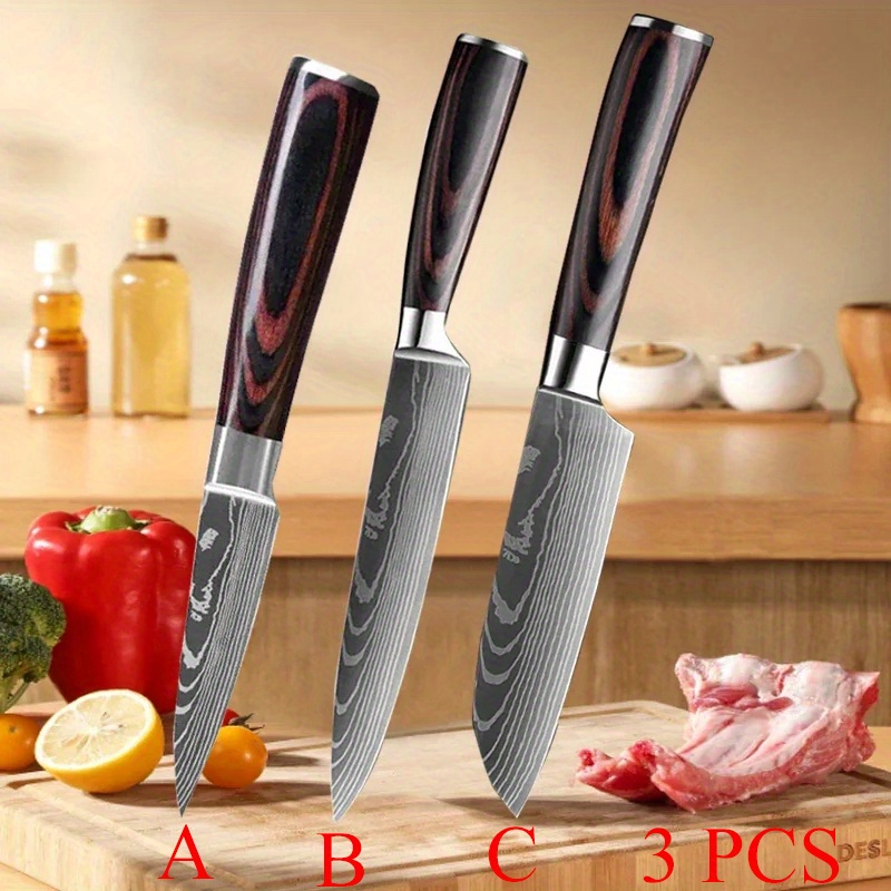 Knife Kitchen Knife Chef Knife Damascus Steel Utility Knife - Temu