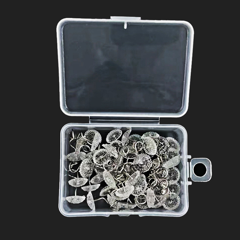 50 Pcs Clear Heads Twist Pins for Upholstery, Slipcovers and Bedskirts, 0.6  Inches Bedskirt Pins 