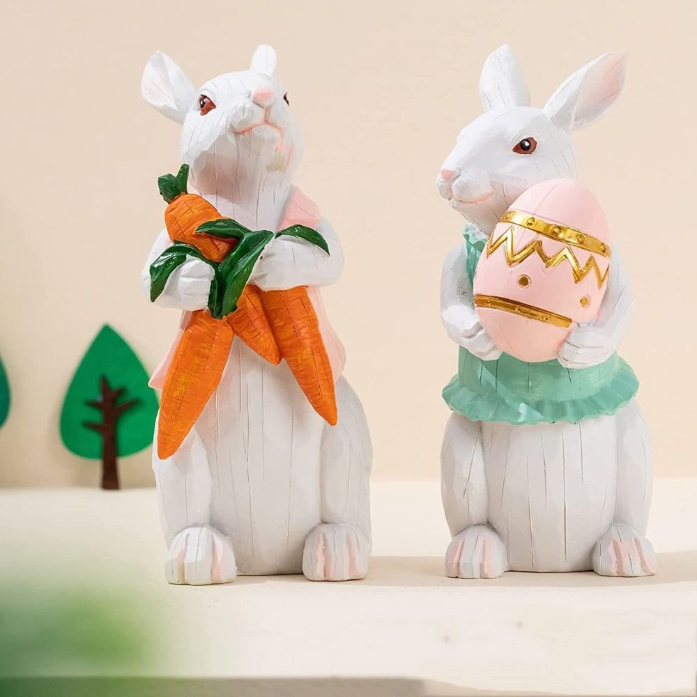Cadeaux de Noël Simulation Mini Lapin Modèle Animal Figure Lièvre Figurine  Home Decor Miniature