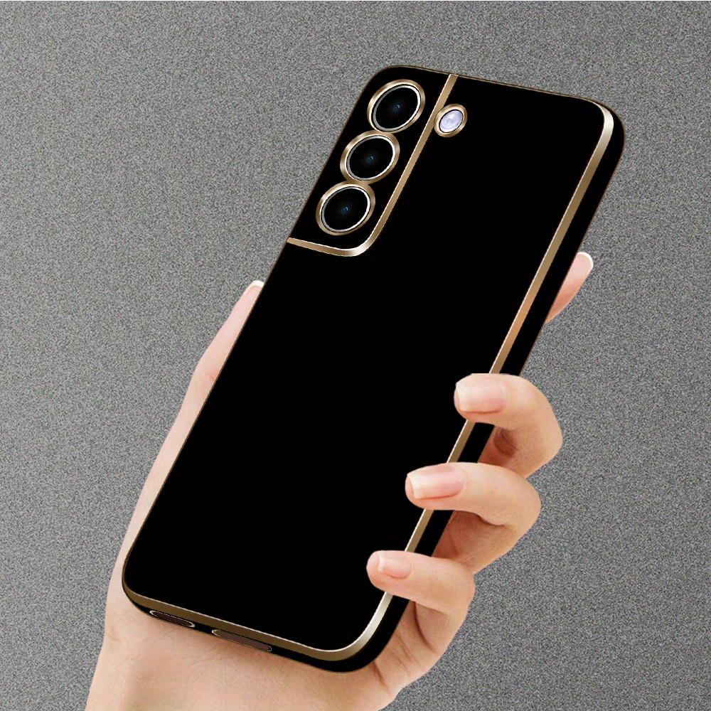 E-shop Handyhülle: 1 schwarze Hülle, weiche Hülle, galvanisiert, , klassisch, reines Material, geeignet für Galaxy S23, S23 Ultra, S22, S21, S20 FE,