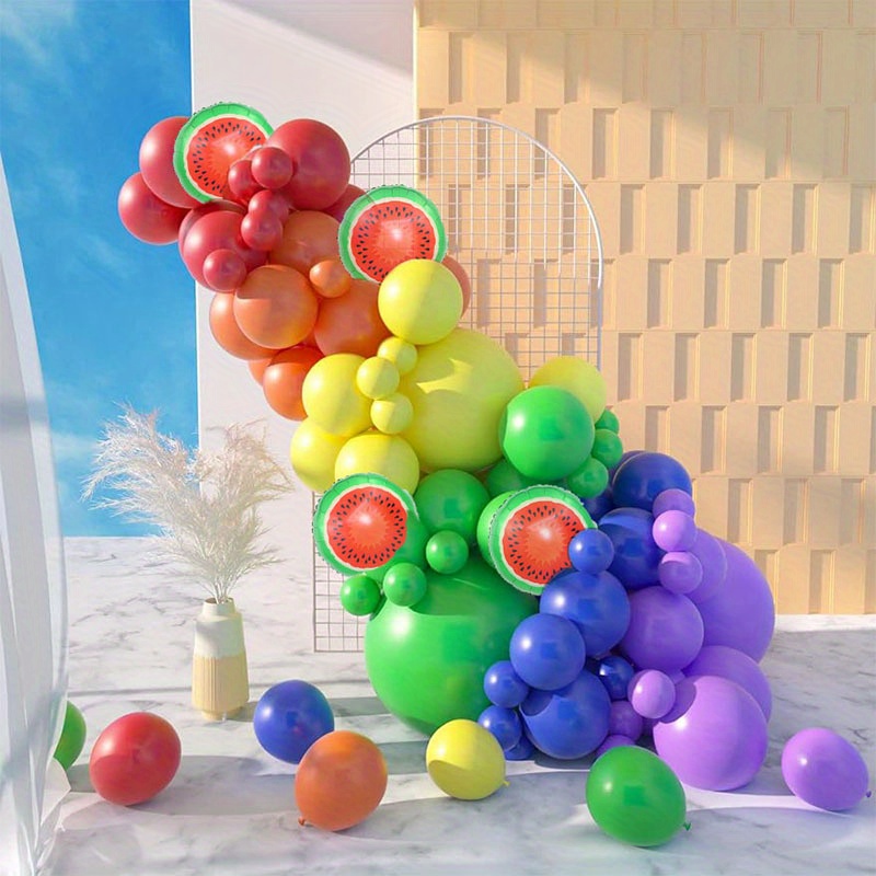 107pcs, Diy Pastel Rainbow Balloons Garland Kit, Birthday Decor