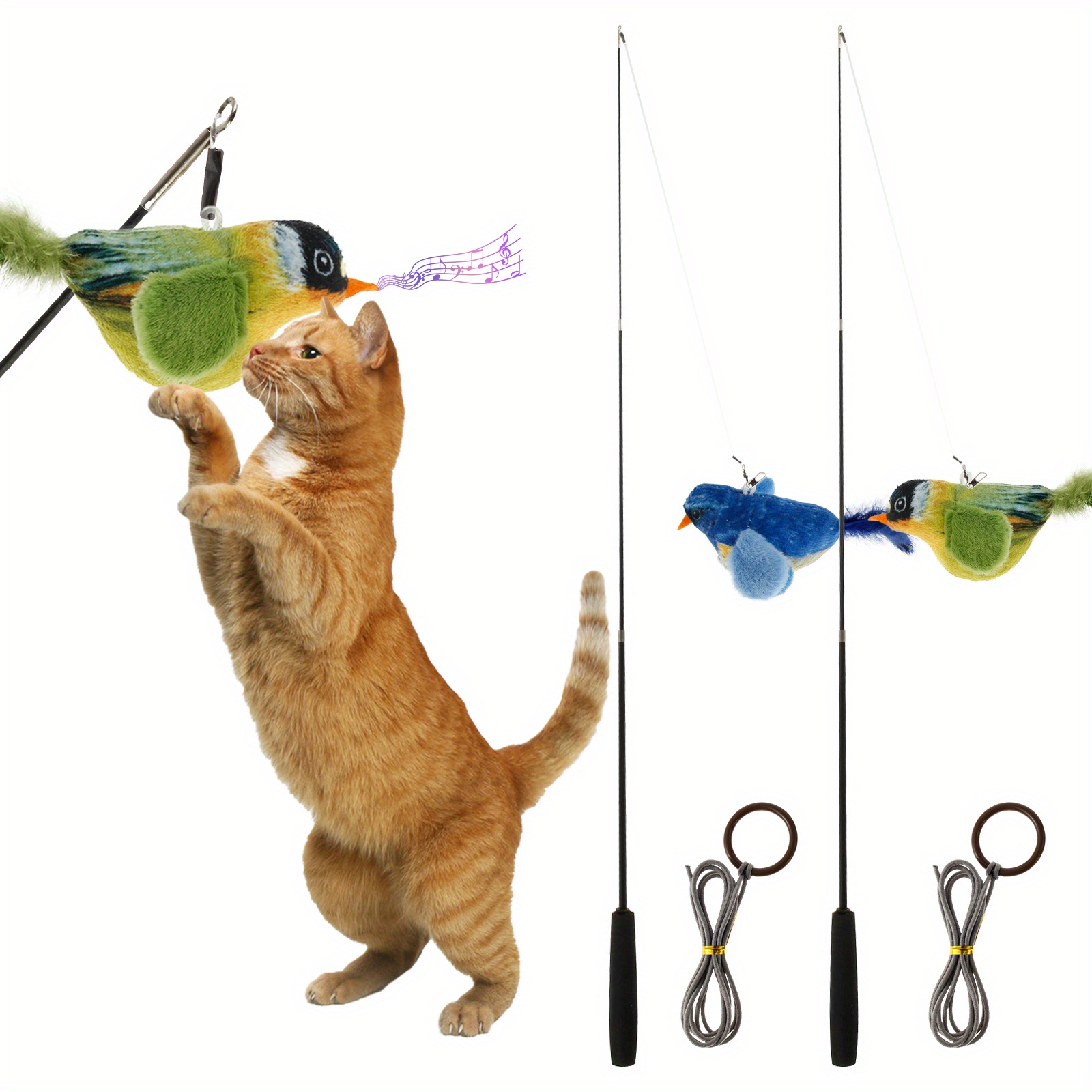 Portable Feather Cat Teaser Cat Feather Toys With Ball - Temu