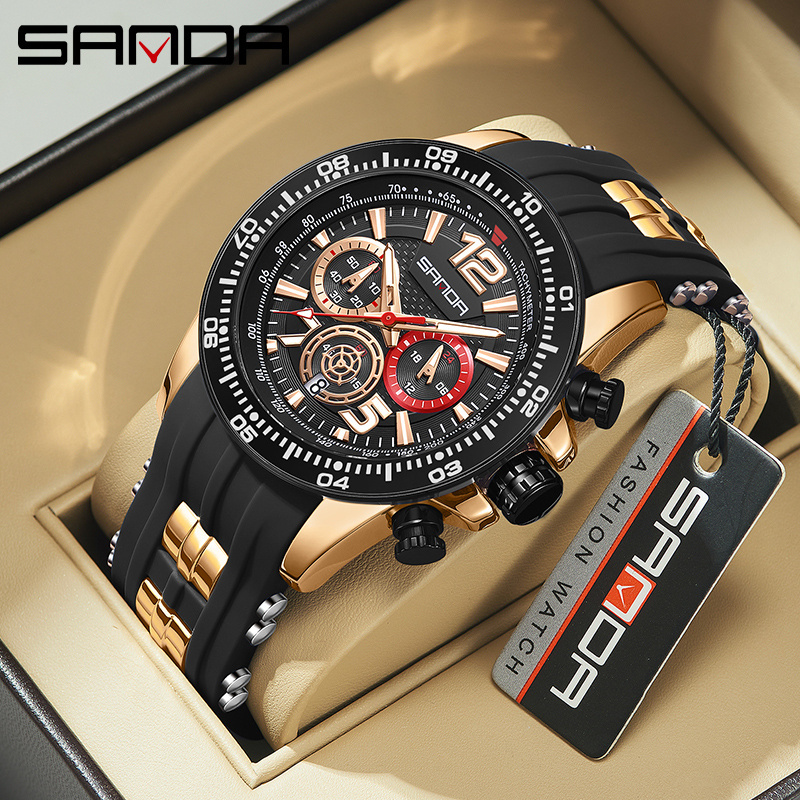 Sanda Relojes Deportivos Hombre Reloj Cuarzo Lujo Reloj Impermeable  Exteriores - Joyería Accesorios - Temu