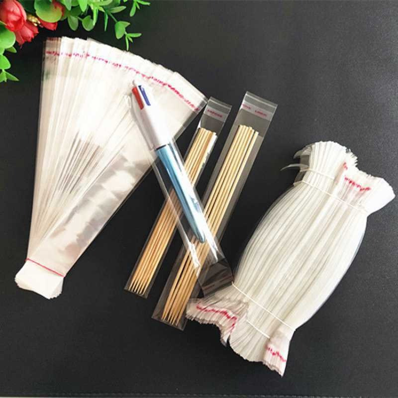 

100pcs Opp7 Silk Double-sided Self-adhesive Bags For Fruit, Barbecue Bamboo Skewers, Pen Bags, And Chopstick Bags