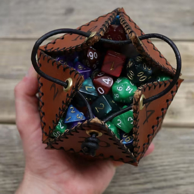 1 Pc Dnd Dice Bolsa De Cuero Genuino Bandeja Bolsa - Temu Mexico