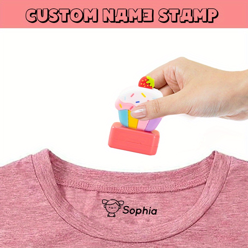MiyaCstm Name Stamp, Custom Stamp Name,Personalized Stamper, Clothing Stamp,Personalized Stamps, Custom Name for Baby Clothes,6 Sticker P