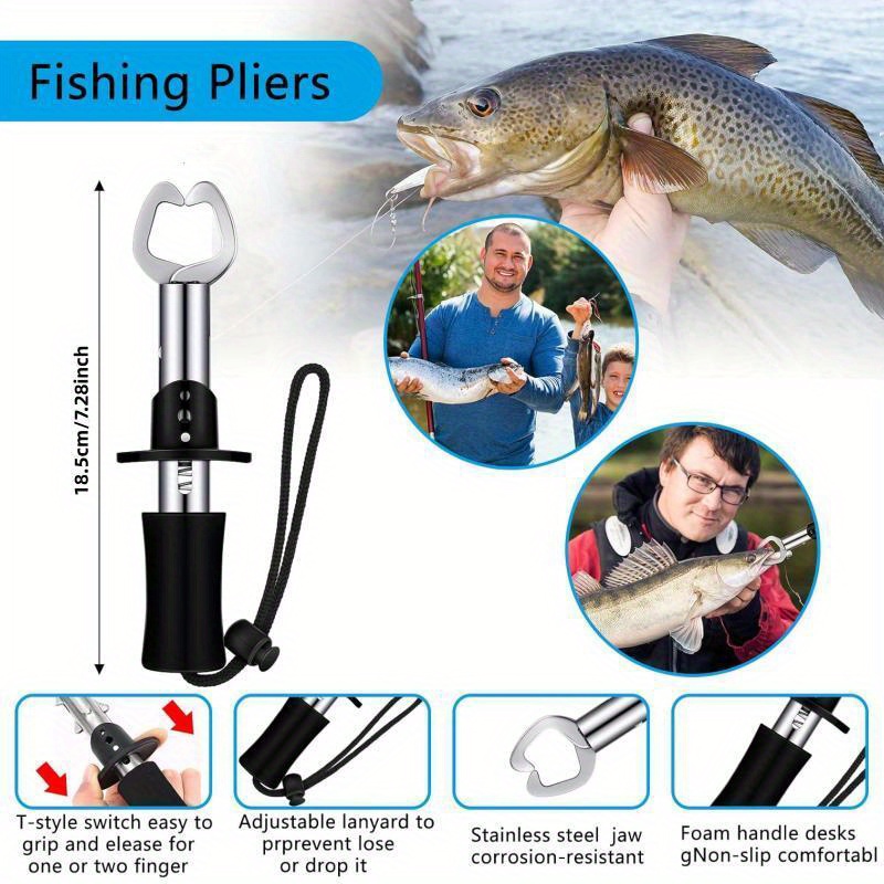 Fish Lip Gripper Grip Bass Trout Abs Fishing Pliers Gear - Temu