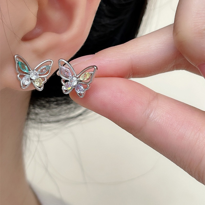 5 Colors Shining Exquisite Butterfly Design Alloy Enamel - Temu