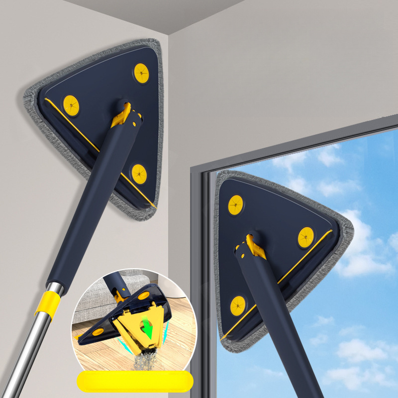 2023-mocio triangolare estensibile 360 ° Mop girevole per la pulizia del  pavimento bagnato e asciutto 1.3m strumento per la pulizia delle finestre  del soffitto del pavimento della casa