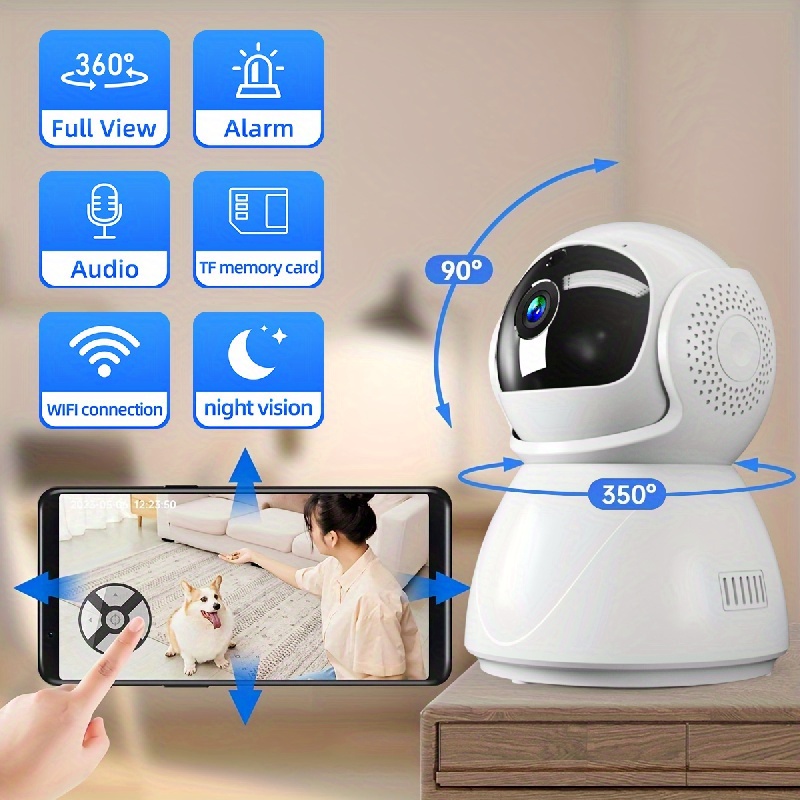 1 2pcs 2mp hd smart wireless security wifi camera ip camera ai motion detection 2 4g 5g wifi alarm push smart full color night vision home security mini camera support two way audio baby and elderly pet monitor2