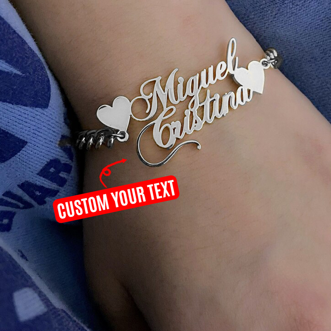 

Customized Name Bracelet Made Of 304 Stainless Steel Just Send Us The Content ( Within 12 Characters, English Only ) Your Will Get Your Personalized Jewelry