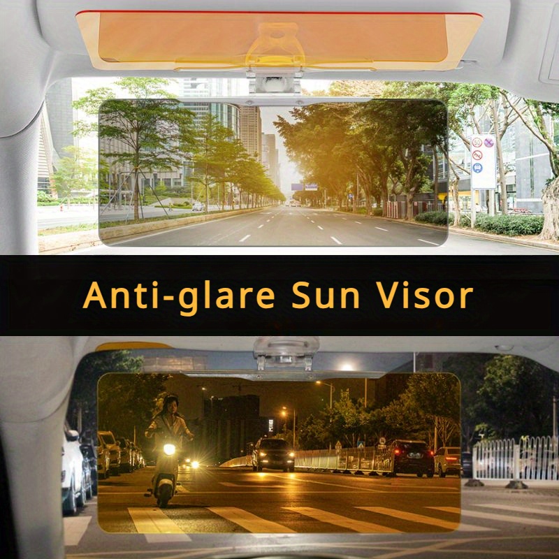 Auto-Sonnenblende, Tag Und Nacht, Blendfrei, 2-in-1-blendende Schutzbrille,  Kartensteckplatz Für Klare Sicht
